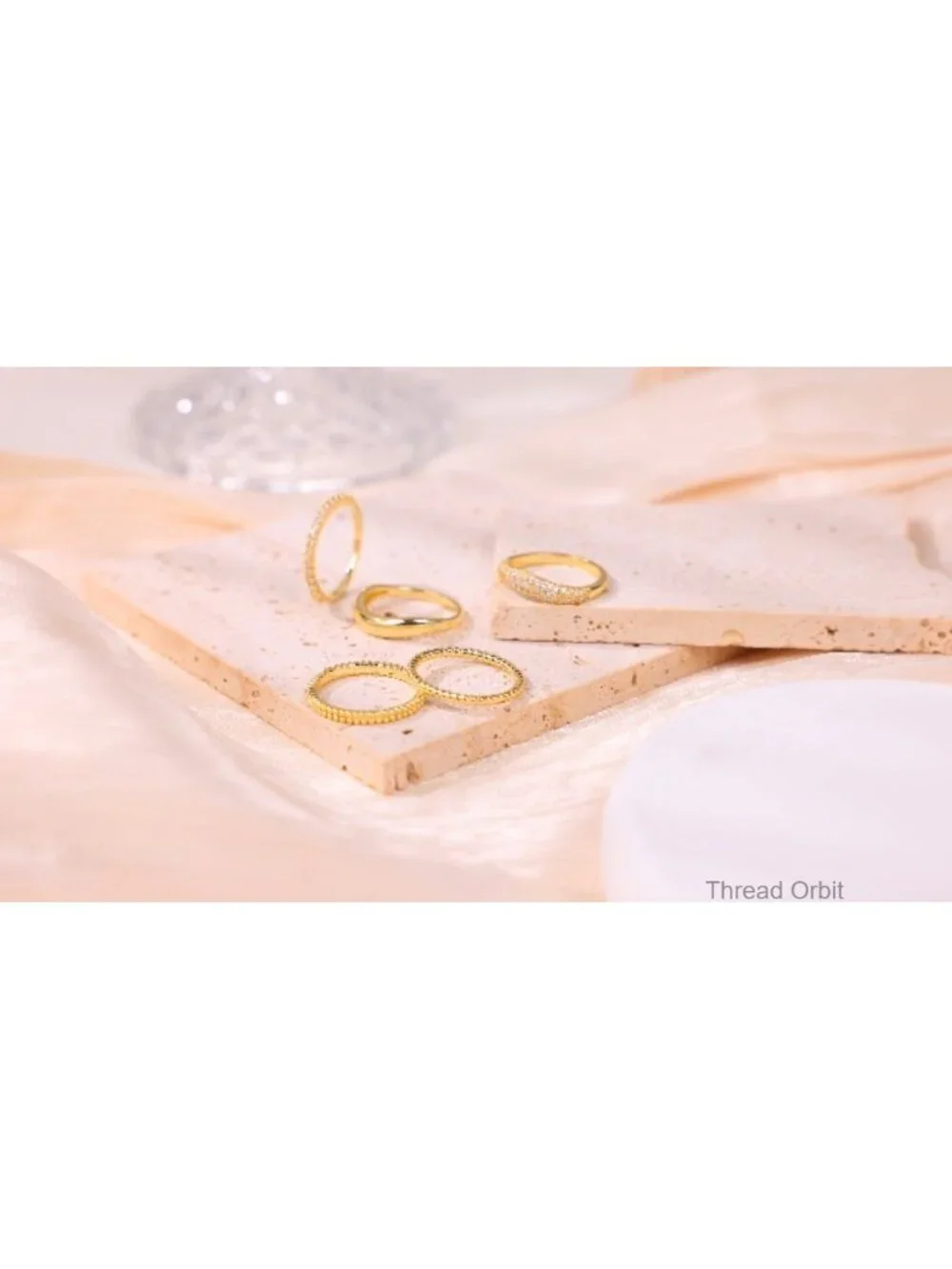 Gold Plated Stacking Rings Set 5 Pack Non Tarnish Dainty Rings for Women